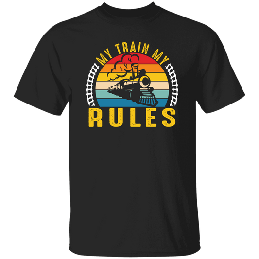 My Train, My Rules, Retro Train, Retro Rules, Train Silhouette Unisex T-Shirt