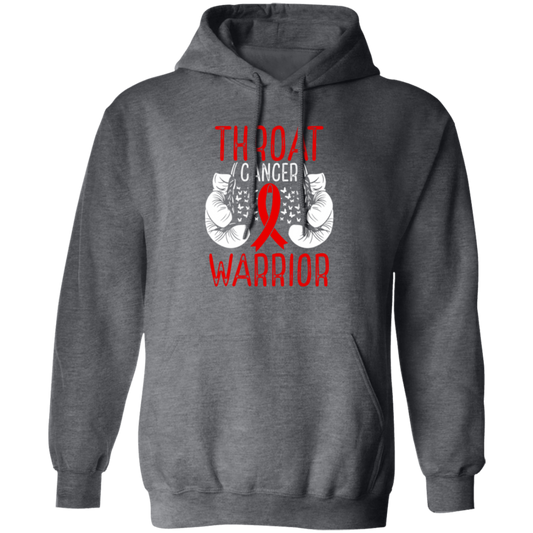 Colon Cancer Gift, Warrior Awareness, Ribbon And Gloves, Throat Cancer Pullover Hoodie