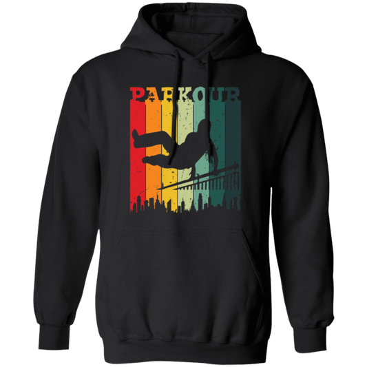 Retro Parkour Gift, Athlete Parkour, Freerunning, Freerunners Gift Pullover Hoodie