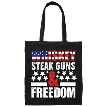 Whiskey Steak Guns And Freedom, American Whiskey Canvas Tote Bag