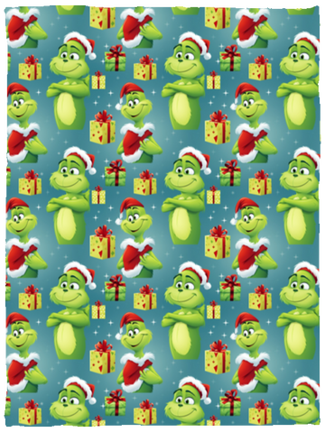 Cute Grinch, Grinch-mas Blanket, Grinch With Gift Box