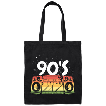 90s Boombox Radio, Old School Retro, Best 90s Birthday, 90s Love Gift Canvas Tote Bag