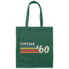 Vintage 1960, Birthday 60th Gift, Retro 60 Birthday Gift Canvas Tote Bag