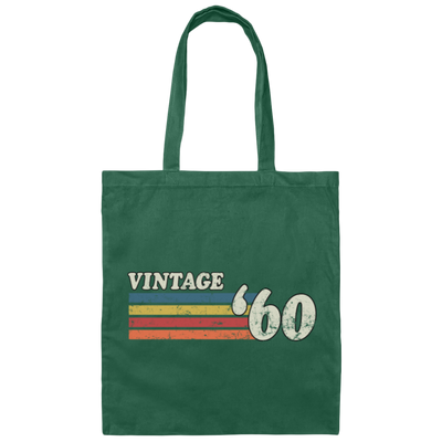 Vintage 1960, Birthday 60th Gift, Retro 60 Birthday Gift Canvas Tote Bag