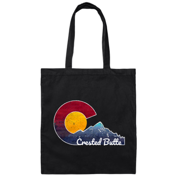 Crested Butte, Colorado With Flag Inspired Scene, Love Colorado Gift Canvas Tote Bag