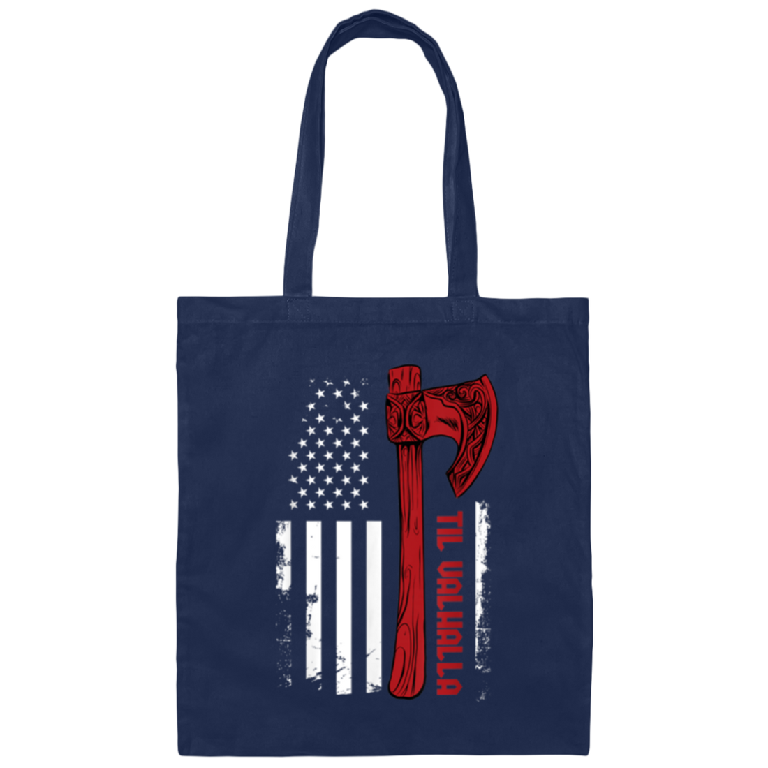 Viking Axe Flag Til Valhalla Norse Mythology Canvas Tote Bag