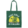 Love This Golf, Disc Golf Is Calling, Retro Golf Player Gift Canvas Tote Bag