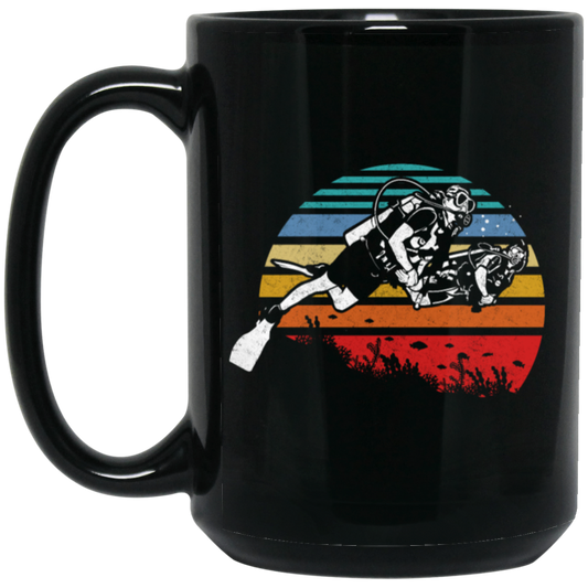 Diving Retro, Vintage Diving, Instructor Hobby, Dive Is My Hobby Black Mug