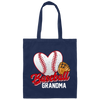 Love Baseball, Love Grandma, Best Baseball Gift For Grandma, Love Sport Canvas Tote Bag