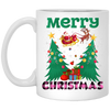 Santa Claus With Reindeer, Cute Santa Claus, Santa I Flying, Merry Christmas, Trendy Christmas White Mug
