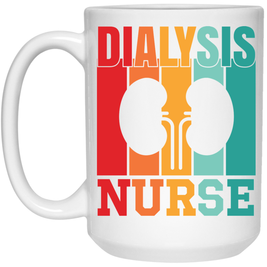 Dialysis Nurse, Retro Dialysis, Kidney Vintage White Mug