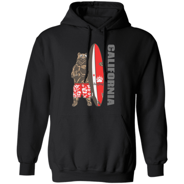 California Bear, Surfboard California, Love California, Surfboard Pullover Hoodie