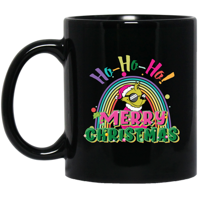 Ho Ho Ho, Grinch Christmas, Rainbow Christmas, Merry Christmas, Trendy Christmas Black Mug