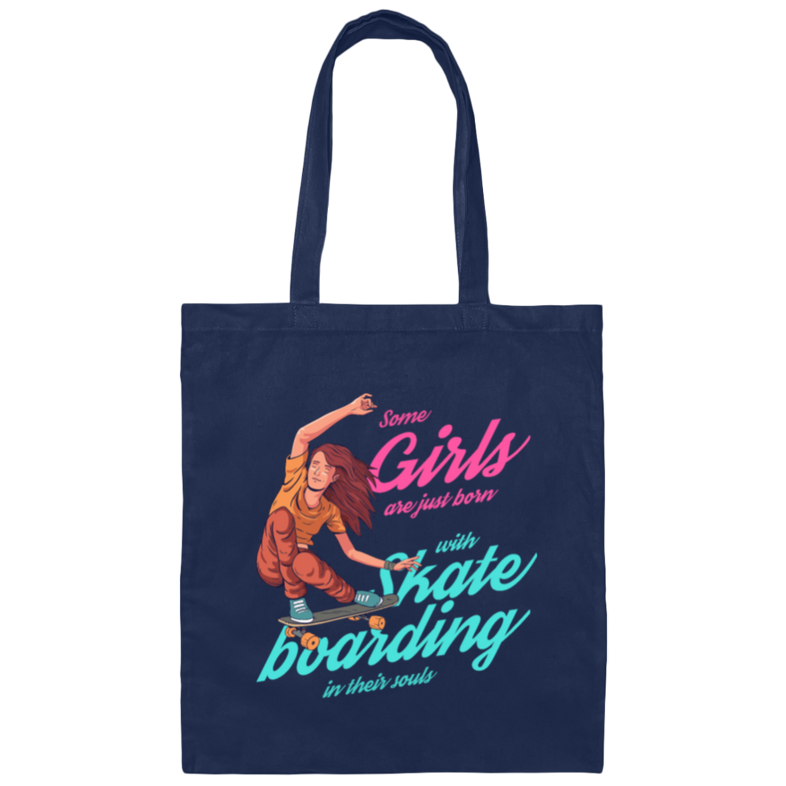 Skategirl, Skateboard, Skater, Skateboarding and Skateboarding Fans Gift Canvas Tote Bag