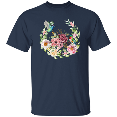 Hummingbird With Flower, Love Hummingbird, Beautiful Flowers Unisex T-Shirt