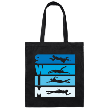 Funny Swimming Swim Team Quote Reads Swim You Will See A Coach Swim Style Canvas Tote Bag