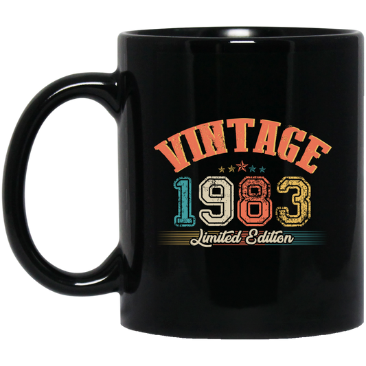 Limited Edition 1983, 1983 Vintage Style, Love In 1983, Best 1983 Black Mug