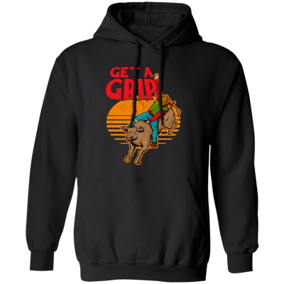 Bull Riding, Get A Grip, Funny Bull, Riding Pun, Best Bull Lover Pullover Hoodie