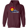 Crested Butte, Colorado With Flag Inspired Scene, Love Colorado Gift Pullover Hoodie