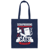 Cat Lover Gift, Scrapbooking Gift, Scrapbooker Vintage, Love Scrapbook Canvas Tote Bag