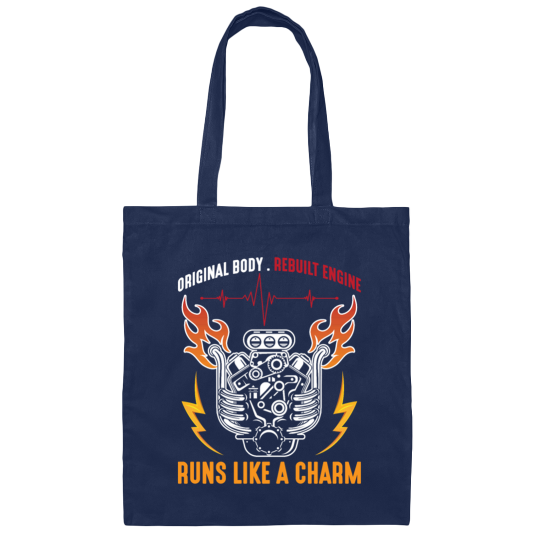 Mechanic Motor Engine, Motorsport Love Gift, Runs Like A Charm Canvas Tote Bag
