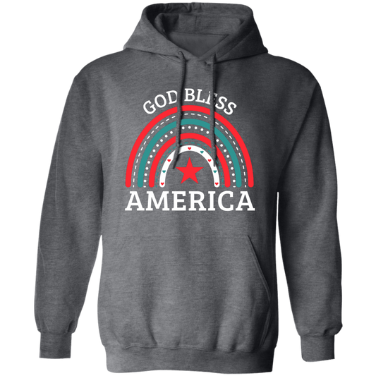 God Bless America, Rainbow American, Retro Rainbow Pullover Hoodie