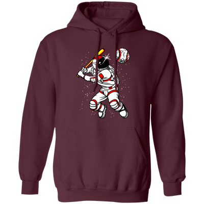 Astronaut Play Baseball In Spaces, Love Baseball, Sporty Astronaut Pullover Hoodie
