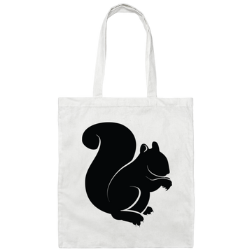 Squirrel Silhouette, Watercolor Squirrel, Animal Silhouette Black Canvas Tote Bag