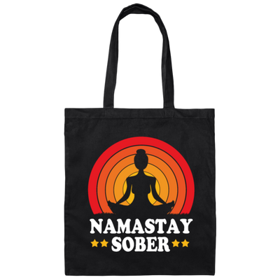 Namastay Sober, Retro Sobriety, Love To Do Yoga, Retro Yoga, Best Yoga Ever Canvas Tote Bag