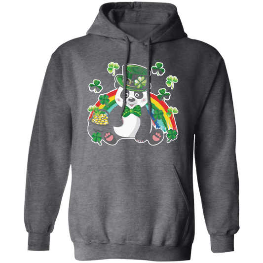 Panda Leprechaun, Saint Patricks Day, Shamrock Lover, Patrick Panda Pullover Hoodie