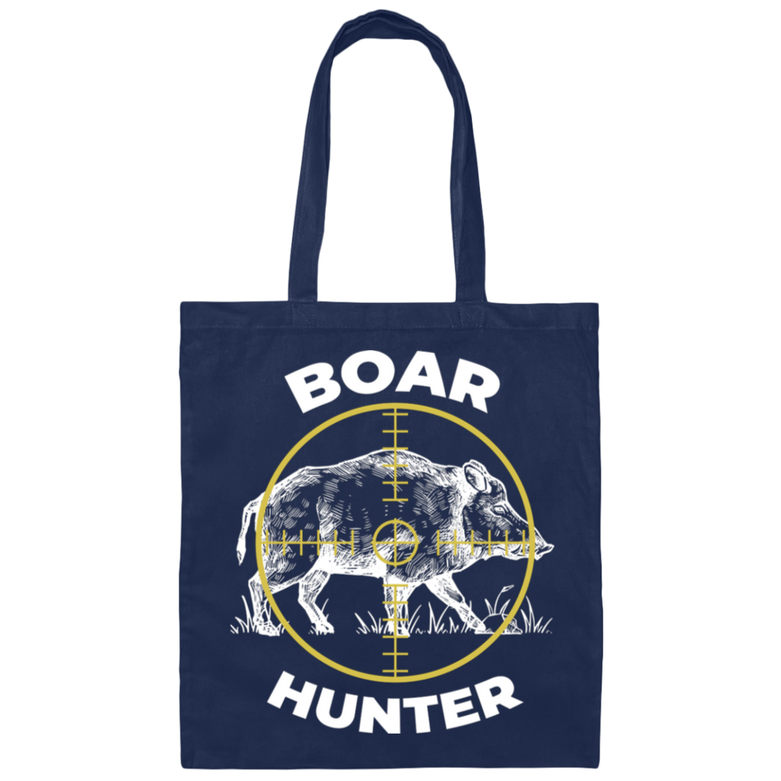 Boar Hunter, Wild Animal Hunter, Boar Lover, Retro Boar Canvas Tote Bag