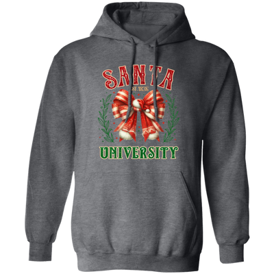 Santa University, Est 1836, Christmas Bow, Merry Christmas Christmas Pullover Hoodie