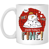 It's Fine, Everythings Fine, Melting Snowman, Plaid Xmas, Merry Christmas, Trendy Christmas White Mug