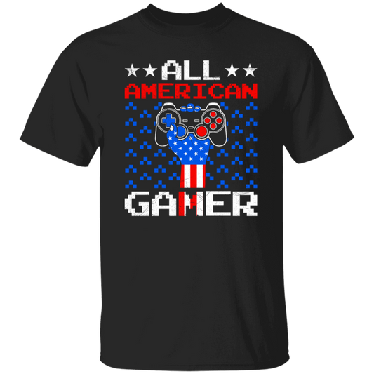 All American Gamer, America Gaming, American Flag Unisex T-Shirt