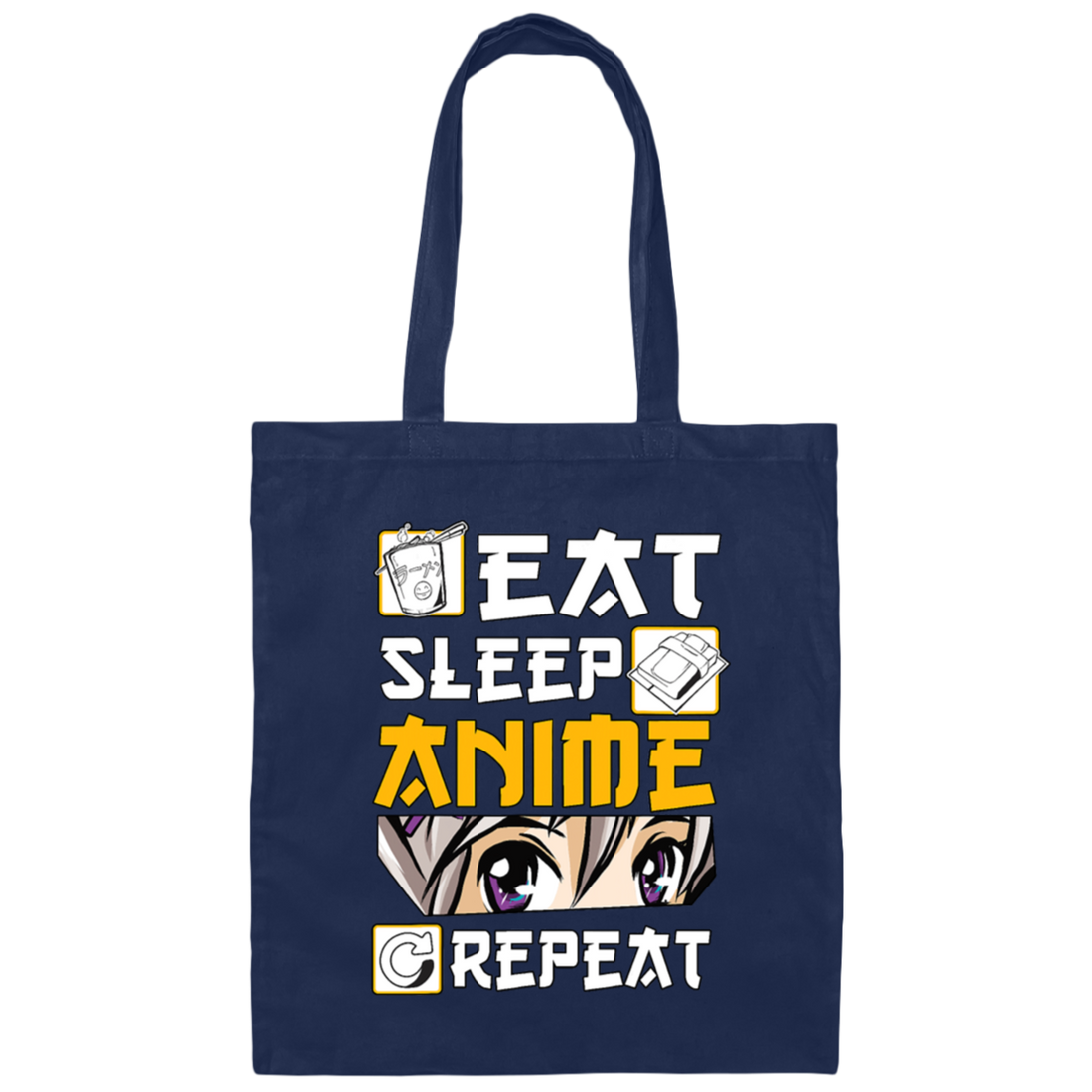 Eat Sleep Anime Repeat Anime Girl Otaku Gift Anime Canvas Tote Bag