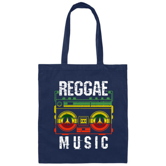 Reggae Music - Peace One Love Rasta Jamaican Flag Canvas Tote Bag