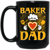 Baker Dad, Chef Dad, Father's Day, Cook With Heart Black Mug