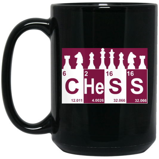 Chess Lover Gift, Chess Periodic Table, Queen Runner, Queen Chess Black Mug