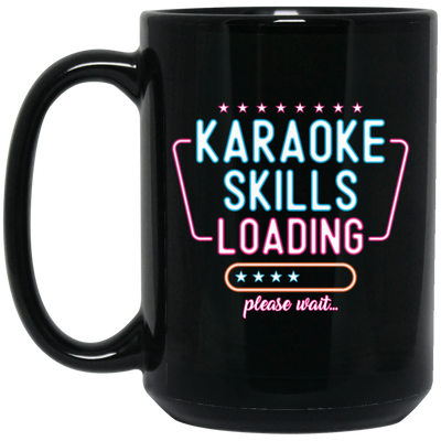 Retro Karaoke Lover Gift, Karaoke Skills Loading, Please Wait Black Mug