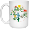 Wild Flowers, Lady Gift, Flowers in A Circle, Love Flowers White Mug