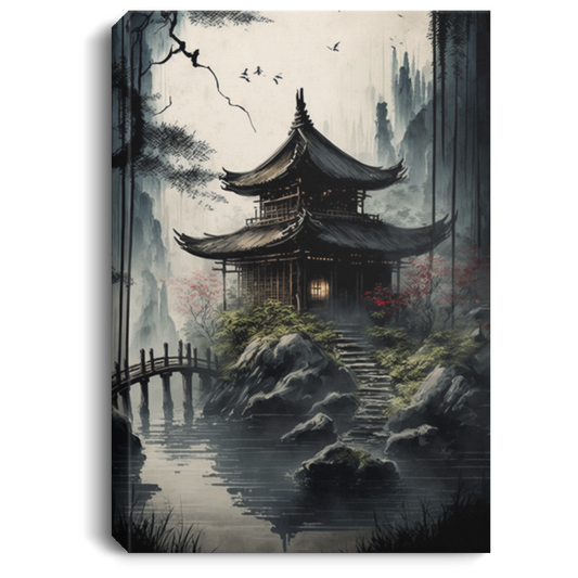 The Ink Painting Scene, Full Of Material Arts Sense, Bamboo Forest Surrounded Canvas