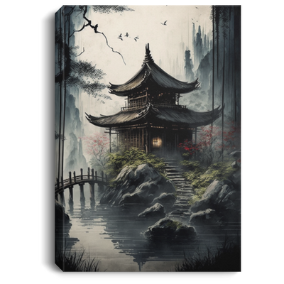 The Ink Painting Scene, Full Of Material Arts Sense, Bamboo Forest Surrounded Canvas