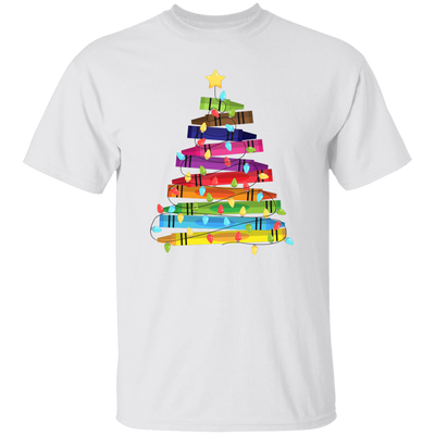 Crayon Xmas Tree, Crayon-mas Tree With Light Line, Merry Christmas, Trendy Christmas Unisex T-Shirt