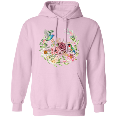 Hummingbird With Flower, Love Hummingbird, Beautiful Flowers Pullover Hoodie