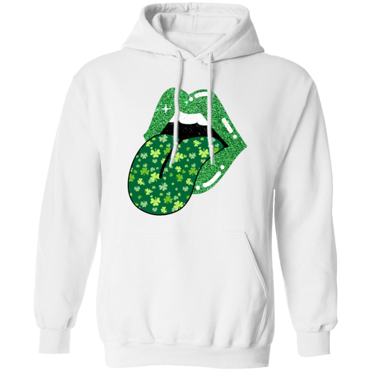 Patrick Lips, Patrick Glitter, St. Patrick_s Day, Patrick Leaves Pullover Hoodie