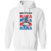 American Mama, Mother's Day, American Messy Bun Pullover Hoodie