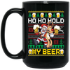 Santa Drinking Beer, Ho Ho Hold, Love Beer, Santa Really Love Beer Black Mug