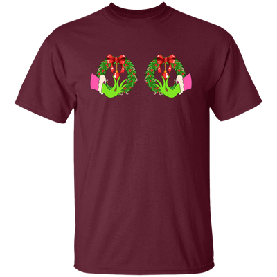 Funny Christmas, Grinch's Hands On The Boobs, Merry Titsmas, Merry Christmas, Trendy Chrismas Unisex T-Shirt