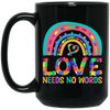 Love Needs No Words, Puzzle Of Love, Pride Month Black Mug