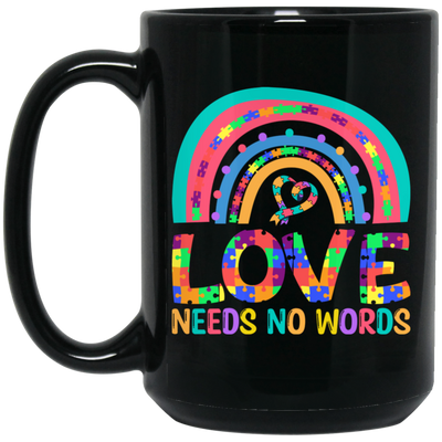 Love Needs No Words, Puzzle Of Love, Pride Month Black Mug